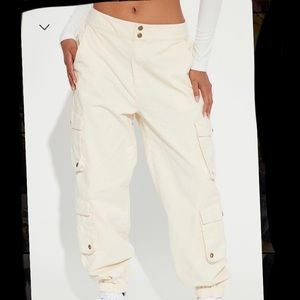 White cargo Joggers